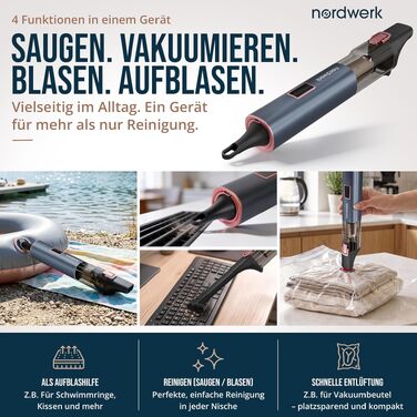 Акумуляторний ручний пилосос Nordwind Flex для дому та автомобіля, бездротовий