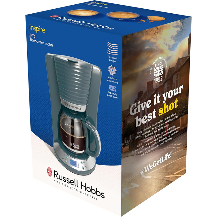 Тостер Russell Hobbs Inspire на 2 тости, нержавіюча сталь - з підставкою для булочок, 6 режимів, розморожування та підігрів