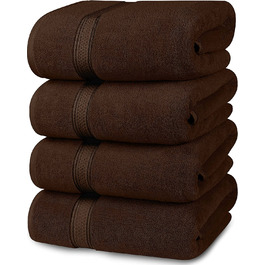 Рушники для ванни Utopia Towels, коричневі – набір 4 шт., преміум 600 г/м², 100% кільцепрядна бавовна, швидковисихаючі, дуже вбираючі, м'які, ідеальні для щоденного використання, 27x54 дюйми