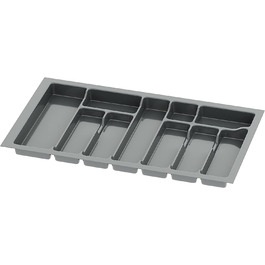Sossai® лоток для столових приборів Divio для шухляд 80 см, антрацит, 73x43 см, 10 відділень, можна обрізати