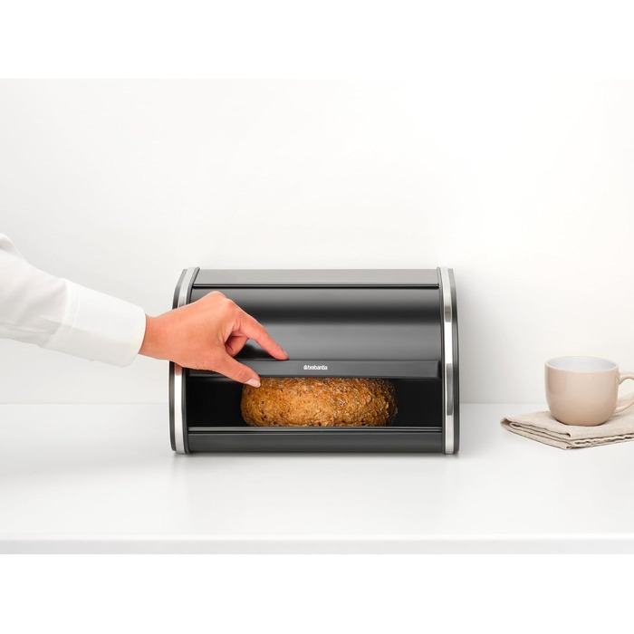 Хлібниця Brabantia Rollbrotkasten для хліба та булочок, сталева, матово-чорна, середній розмір