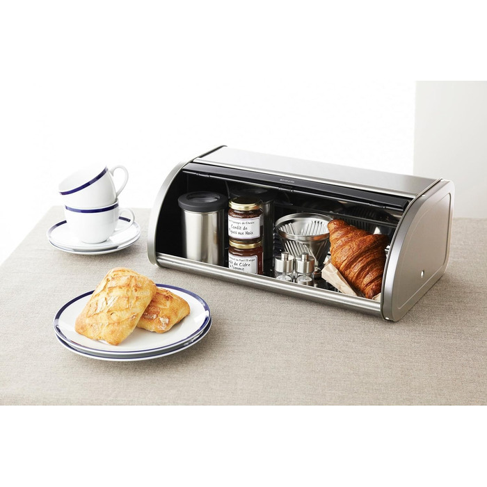 Контейнер для зберігання хліба Brabantia Rollbrotkasten, серія Brilliant Steel (з бічними стінками)