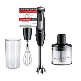 Блендер занурювальний Braun MultiQuick 5 MQ 50236 (2024) – 1000 Вт, нержавіюча сталь, 21 швидкість + Turbo, EasyClick, SplashControl, набір насадок