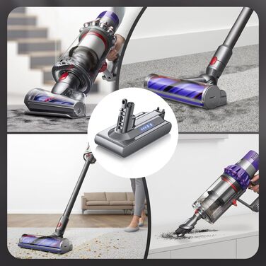 Акумулятор для пилососа Dyson V10 SV12 (Powtree) + фільтр + гвинти (8.0Ah, сірий)