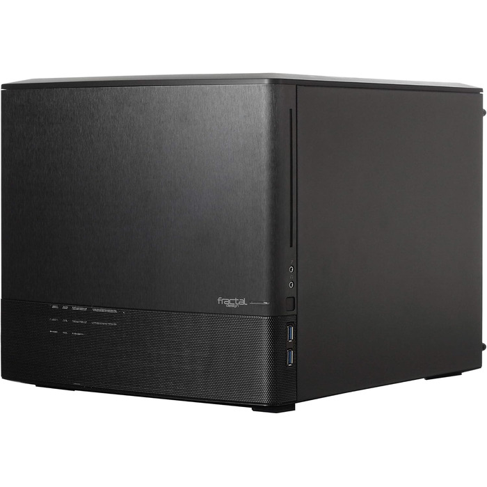 Корпус Fractal Design Node 804 чорний, компактний, для mATX, з високою вентиляцією, модульним інтер'єром, 3 вентилятора Silent R2 120 мм, підтримка водяного охолодження, USB 3.0, бокове вікно