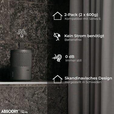 Безструменевий осушувач повітря AbsoDry до 25 м² з поповнювачем - з переробленого пластику - для вітальні, ванної кімнати, підвалу - осушувач для квартири