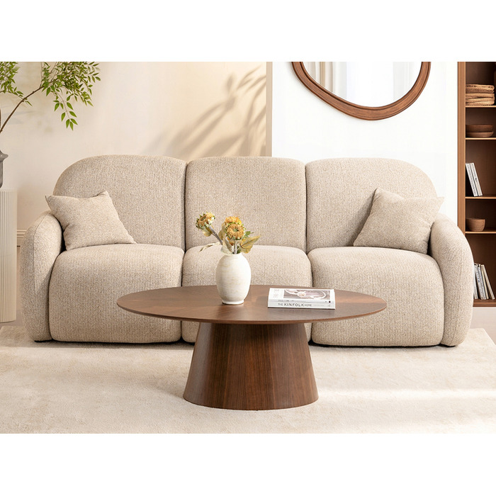 Журнальний стіл Mebel-Partner овальний, 110 x 60 x 40,5 см, колір: горіх