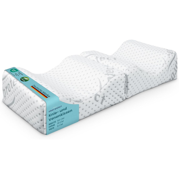 Подушка для шиї з піни Memory Foam Bestlivings (30x35x9 см) з антимікробним чохлом Silver Protect - Öko-Tex, для сну та підтримки спини