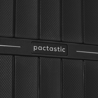 Набір валіз Pactastic 3 штуки, розширювані, чорний металік, жорсткий корпус з поліпропілену, 4 подвійні колеса, TSA-замок, для жінок і чоловіків