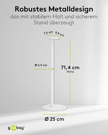 Стійка для колонок Sonos Era 300 Goobay (біла, 71 см), навантаження до 5 кг, з кабель-менеджментом