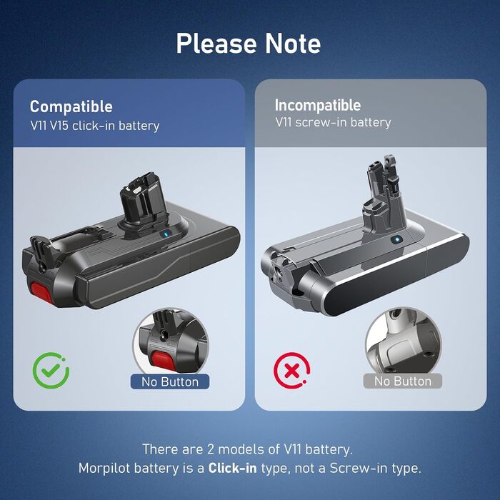 Акумулятор Keenstone V8 8000mAh для Dyson SV10 V8 Absolute Animal Motorhead Fluffy Slim Total Clean (3 фільтри в комплекті)