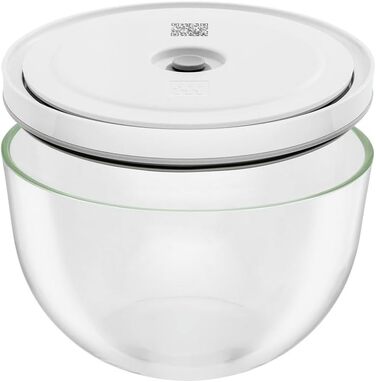 Набір вакуумних контейнерів для зберігання їжі ZWILLING Fresh & Save, 6 предметів, скло, сірий (S-12см, M-18см, L-24см)