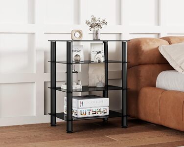 Тумба для ТВ та Hi-Fi FITUEYES, скло і алюміній, 600x455x762 мм