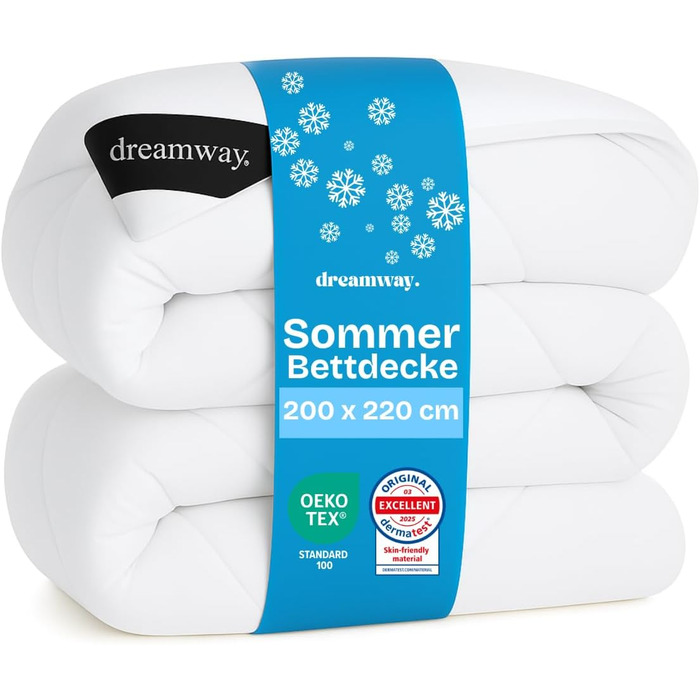 Ковдра DREAMWAY 200x220 см, 450gsm, тепла зимова ковдра для дітей, біла
