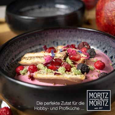 Набір керамічного посуду Moritz & Moritz SOLID на 12 предметів для 4 осіб, антрацит (4 обідні та 4 десертних тарілки, 4 глибокі миски)