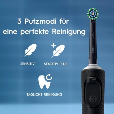 Електрична зубна щітка Oral-B Vitality Pro з 3 режимами чищення та насадкою Protect X Clean, чорна
