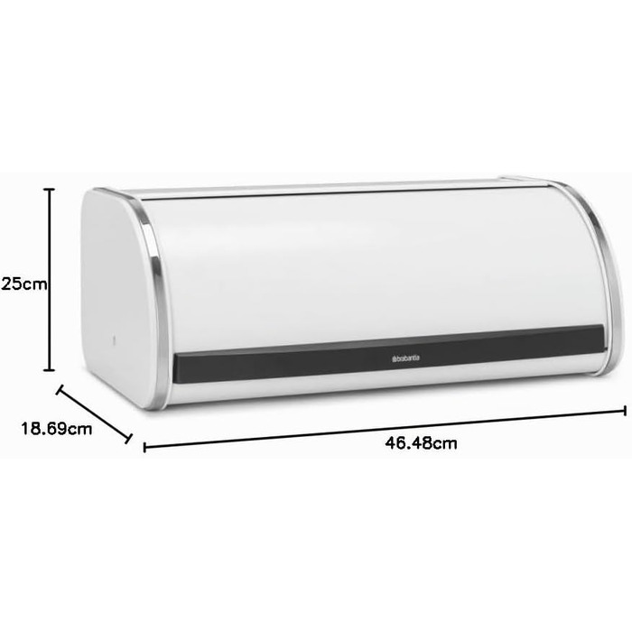 Контейнер для хліба Brabantia Rollbrotkasten з матової сталі, білий, великий
