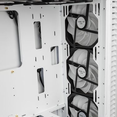 Комп'ютерний корпус Kolink Observatory HF, 6 ARGB вентиляторів, скляна передня панель, підтримка ATX, довжина відеокарти до 330 мм, білий, сталевий, середній форм-фактор
