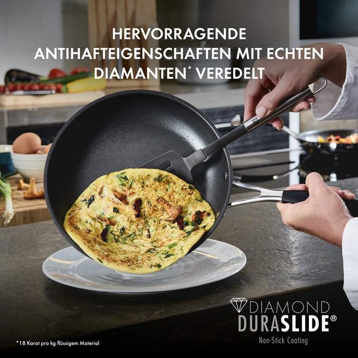 Набір каструль і сковорідка CORNELIA POLETTO BY ZWILLING, 6 предметів, з 4 кришками, для індукції, нержавіюча сталь, скляні кришки