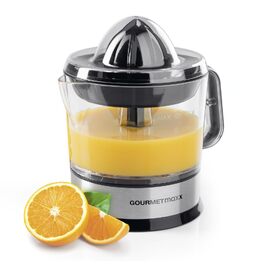 Електрична соковижималка GOURMETmaxx для цитрусових та апельсинового соку 700 мл | Прес для цитрусових з насадками для свіжого смаку | 40 Вт, прозорий/сріблястий