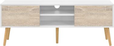 ТВ-тумба [en.casa] Eskilstuna з шафками та полицями, бетон, 120x29,5x46,5 см, для вітальні та спальні