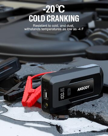 Бустерний пускач автомобіля 3000A Powerbank для авто 12V (до 10л бензин/8л дизель) з LED-ліхтарем та пусковими кабелями, сірий