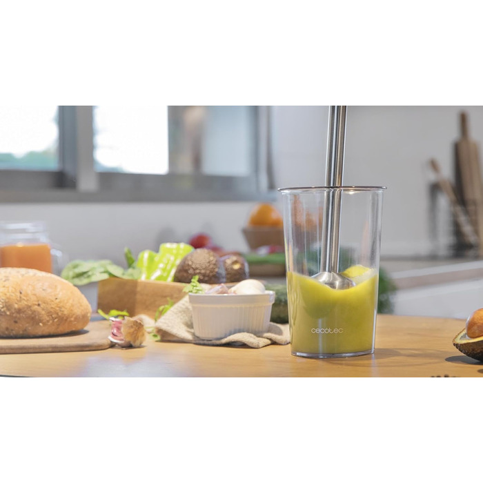 Блендер Cecotec Stabmixer Power TitanBlack 1500 XL Cream: 1500 Вт, технологія CrossBlades, титанове покриття, XL-ніжка, захист від бризок, 2 насадки