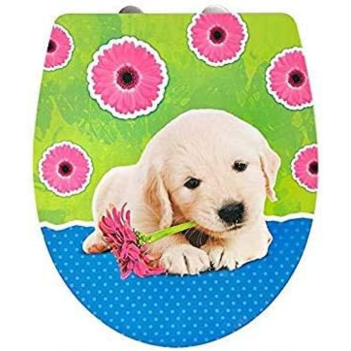 Дитяча кришка для унітазу ADOB Puppy з м'яким закриванням, знімна, дизайн цуценя