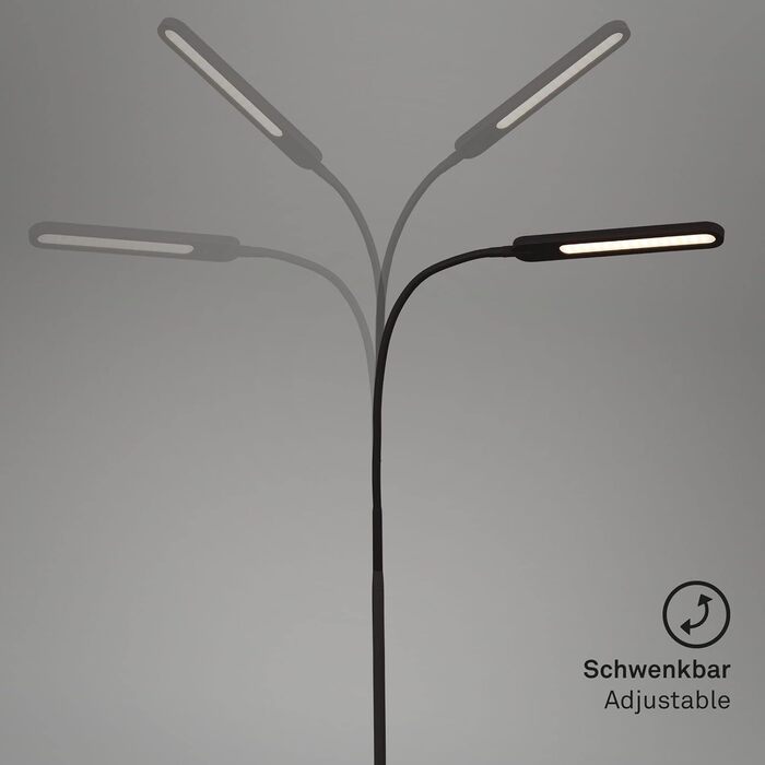 BRILONER LED торшер з димером, сенсорний, регульований світло, для вітальні, читання, чорний, 20,8x20,8x183 см