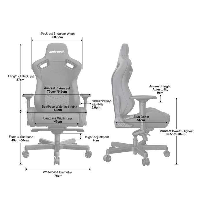 Крісло ігрове Anda Seat Kaiser 2 Black Size XL
