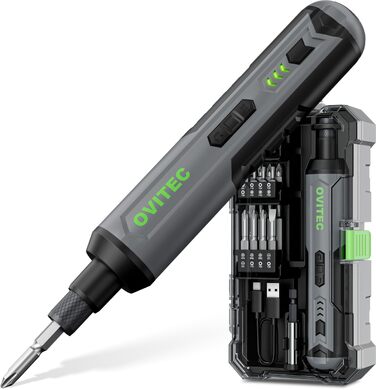 Електричний шуруповерт-викрутка акумуляторний 3.7V 2000mAh з функцією швидкого вивільнення, набір біт (16 шт) та USB-C кабелем