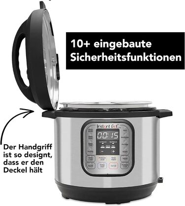 Мультиварка Instant Pot Duo 3л – електрична, 7-в-1, з нержавіючої сталі, скороварка, рисоварка, пароварка, йогуртниця