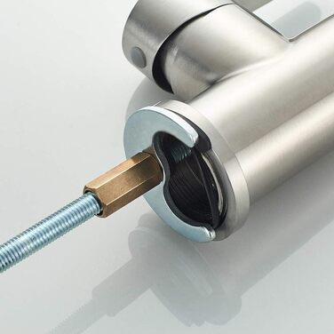 Змішувач кухонний IBERGRIF M22119-1 одноричажний, сірий, з поворотним виливом 360° та м'яким шлангом