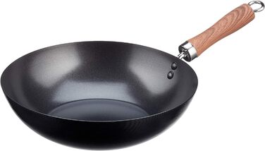 Wecook! Карбоновий вок 24 см з антипригарним титановим покриттям Quantanium, екологічний, без PFOA, для індукції, газу та всіх плит, з ручкою під дерево