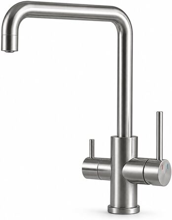 Змішувач кухонний AORA® VANTO INOX з нержавіючої сталі 304 для фільтра води та системи зворотного осмосу, поворотний вилив 360°