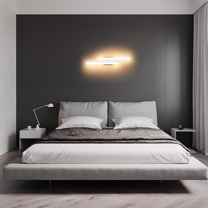 Світильник Klighten настінний LED 56 см, 18 Вт, 1250 Лм, сучасний, чорний, для спальні, вітальні, коридору, сходів, тепле світло 3000K, 110-240В