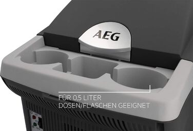 AEG Автомобільний термоелектричний холодильник-термобокс 16 л, 12V, охолодження та підігрів, для авто, з кріпленням, чорний/світло-сірий