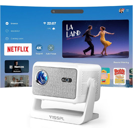Міні проєктор Smart Beamer A-27000L: Full HD 1080P, WiFi6, Bluetooth, Netflix, 4K, Автофокус, для дому та на вулицю