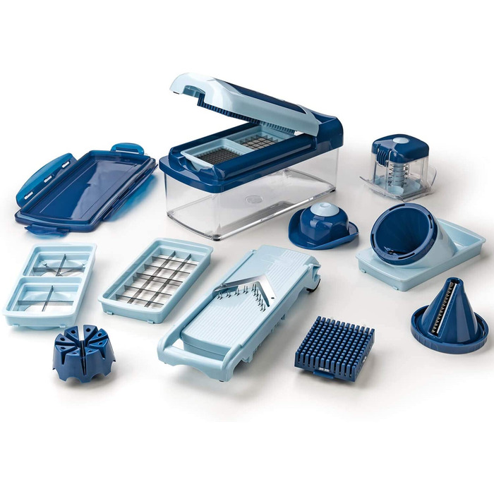Nicer Dicer Fusion Smart Julietti - набір для нарізки овочів та фруктів, м'ятно-зелений, 16 частин | Нарізання, тертя, жульєн, спіралі, кубики | Новинка