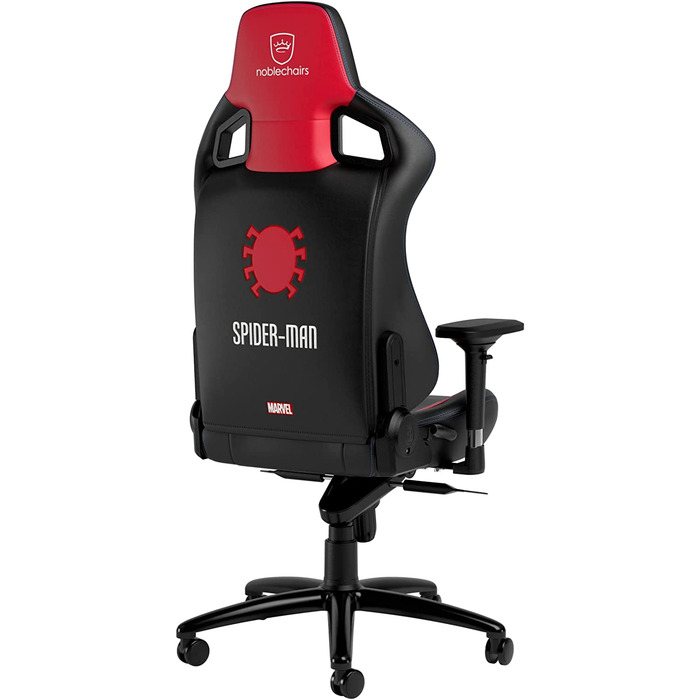 Ігрове крісло noblechairs Epic Spider-Man Edition, ергономічне, офісне, з підголівником і поперековою підтримкою, для користувачів до 120 кг і 185 см, спецвидання, екошкіра PU
