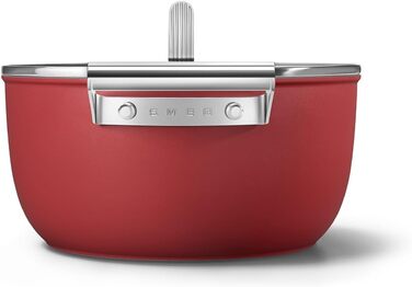 Електричний чайник Smeg KLF05CREU 0.8 л, червоний, з нержавіючої сталі, з індикатором рівня води та захистом від нагрівання