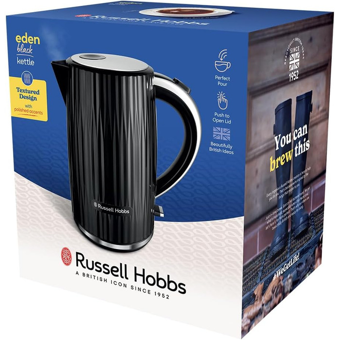 Електричний чайник Russell Hobbs Eden 1.7л 2400W, колір малиновий (Himbeere), нержавіюча сталь, з фільтром від накипу та індикатором рівня води, модель 27362-70