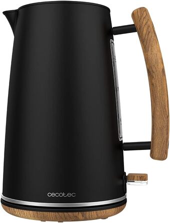Електрочайник Cecotec Thermosense 400 Black Woody, 1,7 л, 3000 Вт, чорний, дерев'яний декор
