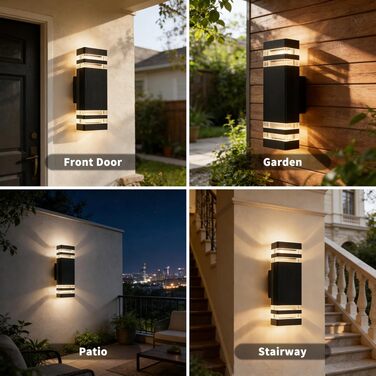 Стіна LED-світильник вуличний IP54 водонепроникний, Up and Down, 2×5W 3000K тепле біле світло, GU10, антрацит (набір 2 шт)