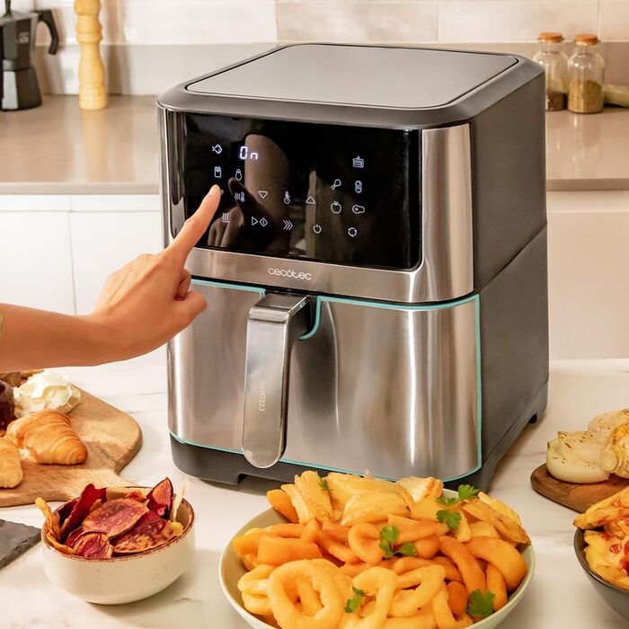 Фритюрниця з гарячим повітрям Cecotec Cecofry Supreme 8000, 8 л, 1800 Вт, без масла, сенсорне управління, 10 програм, попередній нагрів, сигнал, нержавіюча сталь