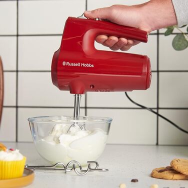 Міксер ручний Russell Hobbs Desire Red 350W з насадками для тіста та збивання, 5 швидкостей + імпульс