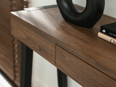 Консольний столик Mebel-Partner, чорний / напівглянцевий горіх, 105 x 75 x 35 см