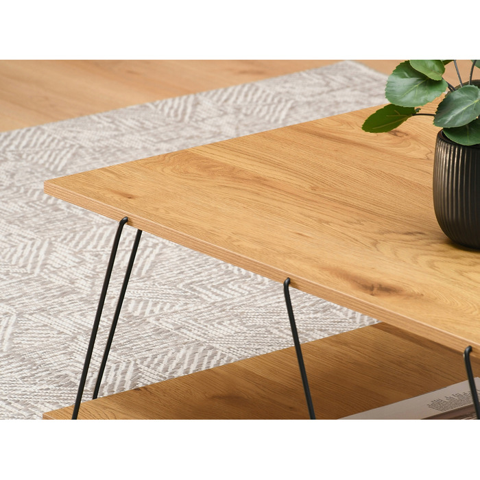 Журнальний стіл Mebel-Partner прямокутний 92 x 62 x 30,5 см, чорний дуб