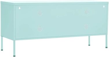 vidaXL тумба під телевізор з 2 ґратчастими дверцятами, м'ятна, 105x35x50 см, сталева, меблі для вітальні