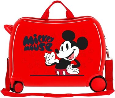 Дитяча валіза Disney Mickey Mouse, червона, 34 л, ABS, 4 колеса, ручна поклажа